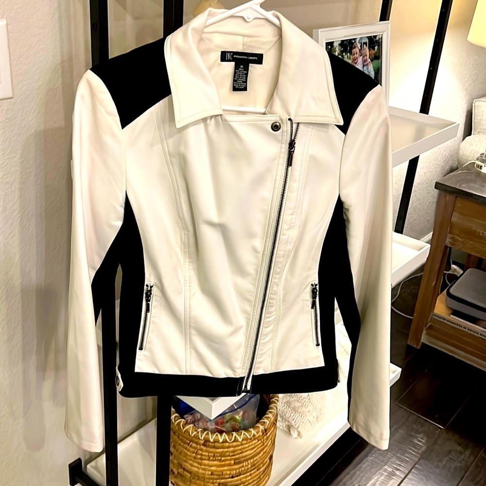 INC faux leather jacket